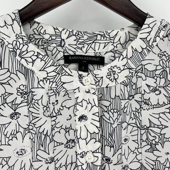 Banana Republic Womens Floral Print Long Sleeve Blouse S Small - Picture 1 of 7